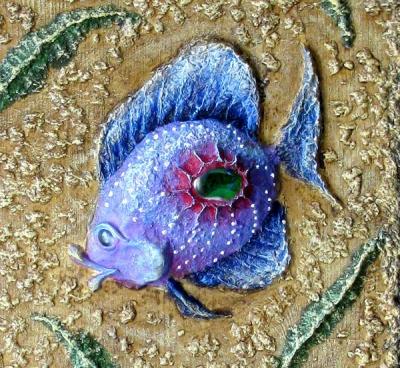 "Detail of decorative panels "Fish"" by Margarita Amar