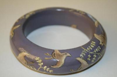 "Bangle - Purple with Birds" by Marzanne Meyer