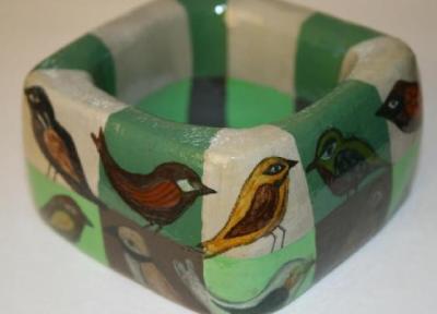 "Blocks & Birds Bangle" by Marzanne Meyer