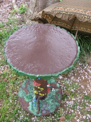 "Woodland Fantasy Pedestal Table" by Evelyn Nearhood