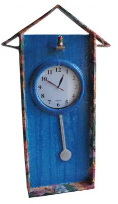 "Wall Clock with Pendulum Cuckoo, vibrant colors" by Minna Ben-Nun