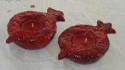 Red Pomegranate Candlesticks by Yael Levy
