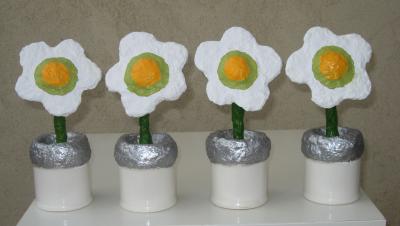 "4 white flowers" by Yael Levy