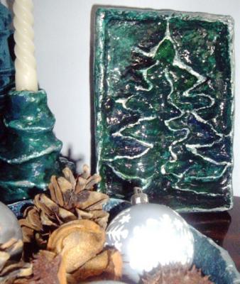 "Christmas decorations in silver and green" by Iva Mincheva