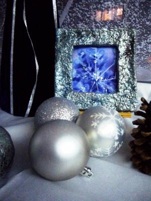 "Christmas decorations in silver and blue" by Iva Mincheva