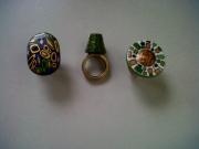 papier mache rings by Evangeline Duplessis