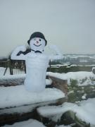 Buff snowman pinata by Siobhan Gallgher