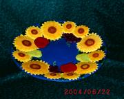 Sunny Flowers Fruit Plate by Elna Badenhorst