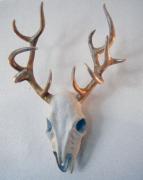 Vegan Deer Skull (Gold and Blue) by Sarah Hage