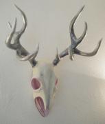 Vegan Deer Skull (Silver and Pink) by Sarah Hage