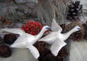 Limited Edition Flying Swan Ornaments by Sarah Hage