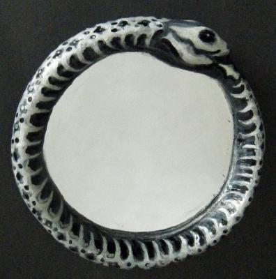 "Snake Skeleton Ouroboros Mirror" by Sarah Hage