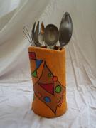 Modern Art Brushes and Cutlery Holder by Regiane Mendes