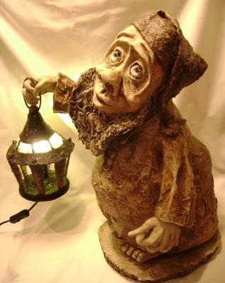 "A dwarf with a lantern" by Elena Sashina