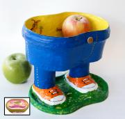 Jeans - Footed Bowl by Racheli Ben Aharon