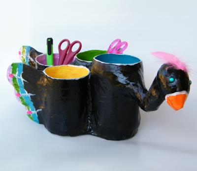 "Paper Mache BIRD ORGANIZER" by Racheli Ben Aharon