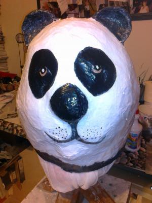 "PANDA HEAD MASK" by Caz James