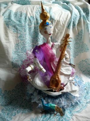 "Goddess Saraswati by Nikki Clapp" by PapierMachistas