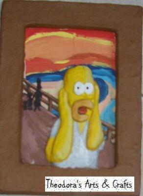 "Homer Simpson in The Scream - 2D frame" by Theodora Spanides