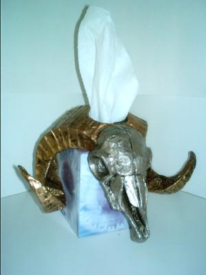 "Ram Skull Tissue Topper" by Rick Pelletier