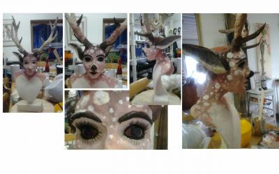 "Painting Paper Mache Faun" by Marianne Rununkel