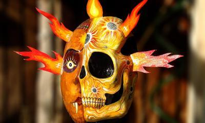 "Fire Calavera mask" by Diego Marcial Rios