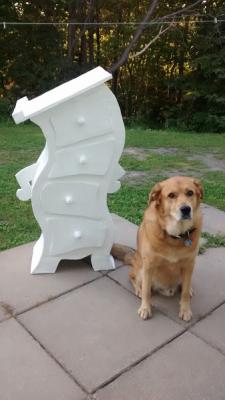 "Cardboard/papermache Dresser" by Marilyn Kalbhenn