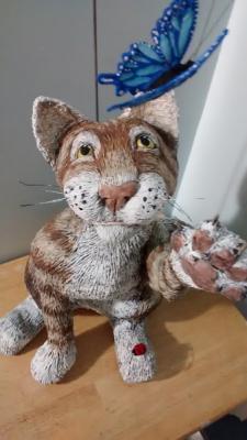 "Paper Mache Cat" by Marilyn Kalbhenn