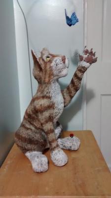 "Paper Mache Cat" by Marilyn Kalbhenn