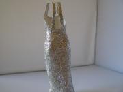 Silver papier mache dress by Sara Hall