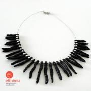 Black lines necklace by Efthimia Kotsanelou