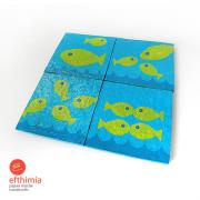 Fish coasters by Efthimia Kotsanelou