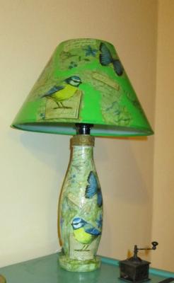 "Blue-Yellow Bird Lamp" by Matsa Zilih