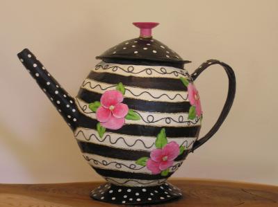 "Storage Teapot Pansies" by Ina Griet